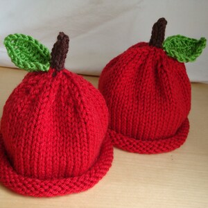 Red Apple Hat Baby, Toddler and Child Size Beanie Hand Knit Hat - Etsy