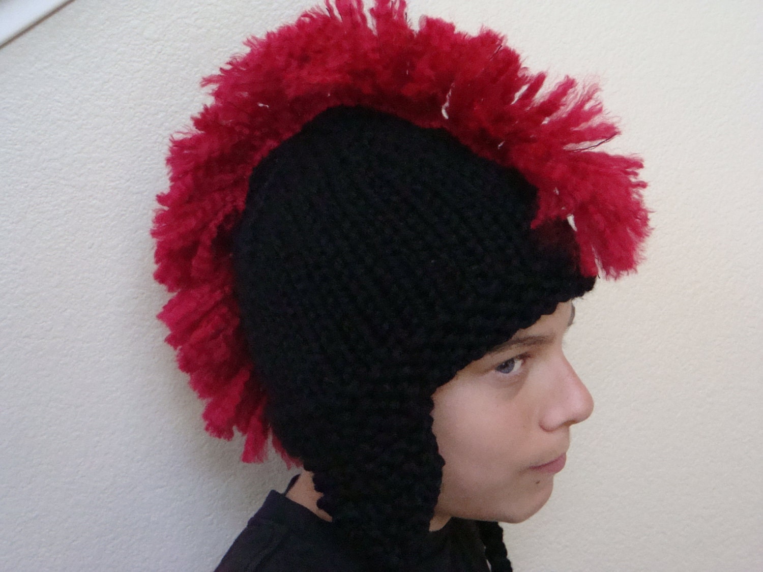 Black Mohawk Hat With Earflaps Newborn Baby Toddler Child Teen