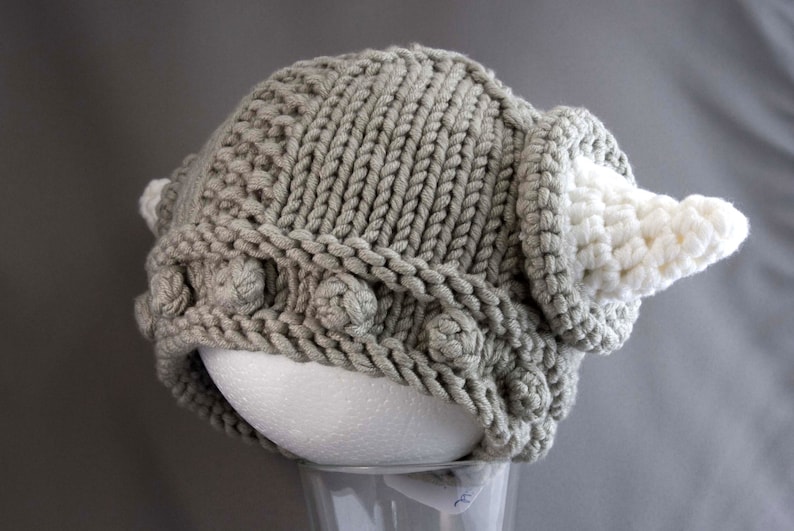 Viking Helmet Beanie Knit Viking Hat with Horns Gladiator Etsy