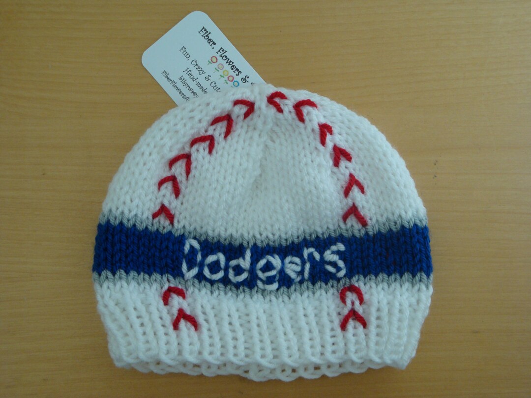 Dodgers Baseball Hat Baby Baseball Hat Toddler Baseball Beanie Hand Knit Beanie Baseball Cap Etsy