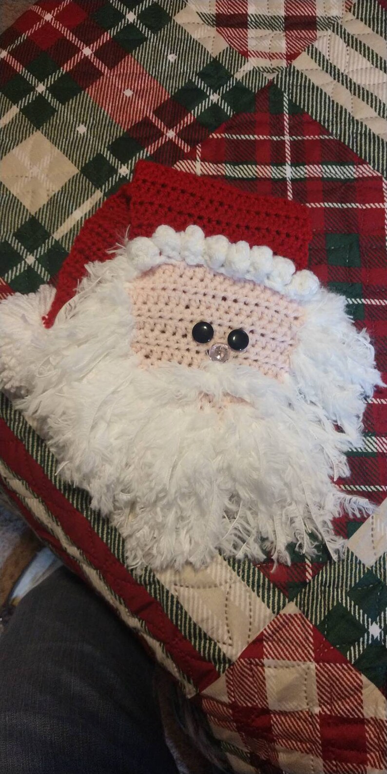 Adorable Crochet Santa Claus Scarf with Beard | Etsy