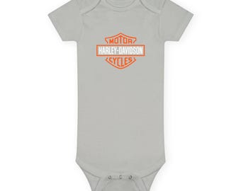 Harley Davidson motorfiets babyromper | Katoenen romper voor baby's | Cadeau pasgeboren outfit bikerfamilie