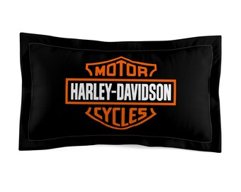 Harley-Davidson Shield Mikrofaser Kissen Schein | Schwarz Orange Motorrad Logo