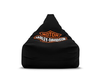 Harley Davidson Bean Bag Chair Cover, Motorcycle Chair, Harley Home Decor