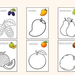 Fruits Coloring Book for Kids | Fun Learning (Digital Download) image 7