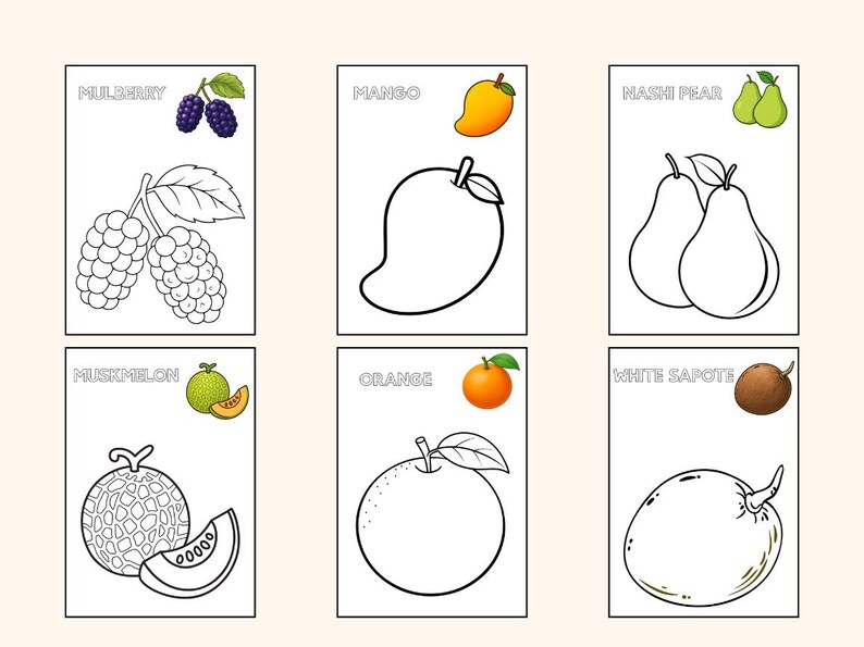 Fruits Coloring Book for Kids | Fun Learning (Digital Download) image 7