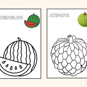Fruits Coloring Book for Kids | Fun Learning (Digital Download) image 2