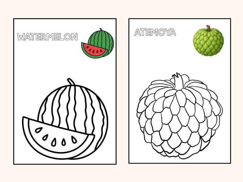 Fruits Coloring Book for Kids | Fun Learning (Digital Download) image 2