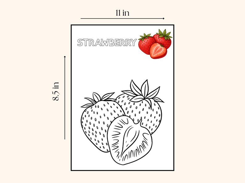 Fruits Coloring Book for Kids | Fun Learning (Digital Download) image 6