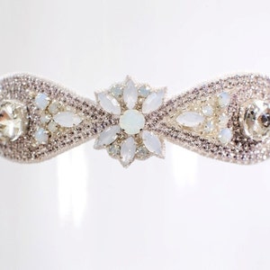 Wedding Garter Rhinestone Crystal Opal Diamond Couture Bridal Garter Sparkling Bling Garter &quot;Athena&quot;