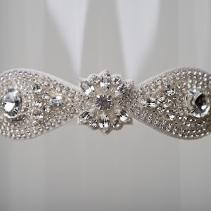Garter de mariage Strass Cristal Diamant Couture Jarretière de mariée Étincelante Bling Jarretière « Vienne »