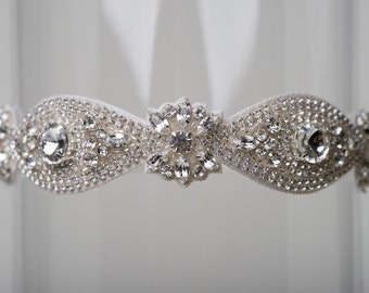 Wedding Garter Rhinestone Crystal Diamond Couture Bridal Garter Sparkling Bling Garter "Vienna"