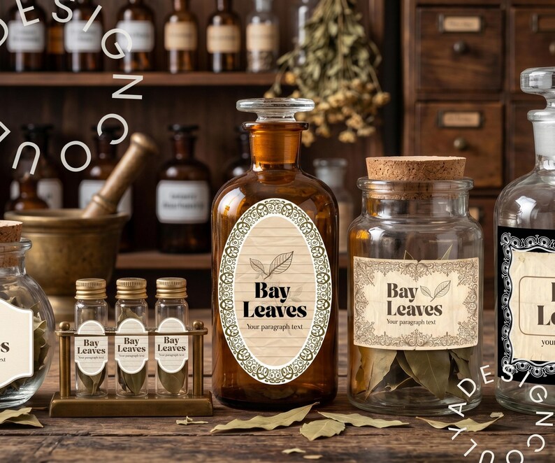 Editable Vintage Apothecary Labels, Victorian Spice Jar Stickers ...