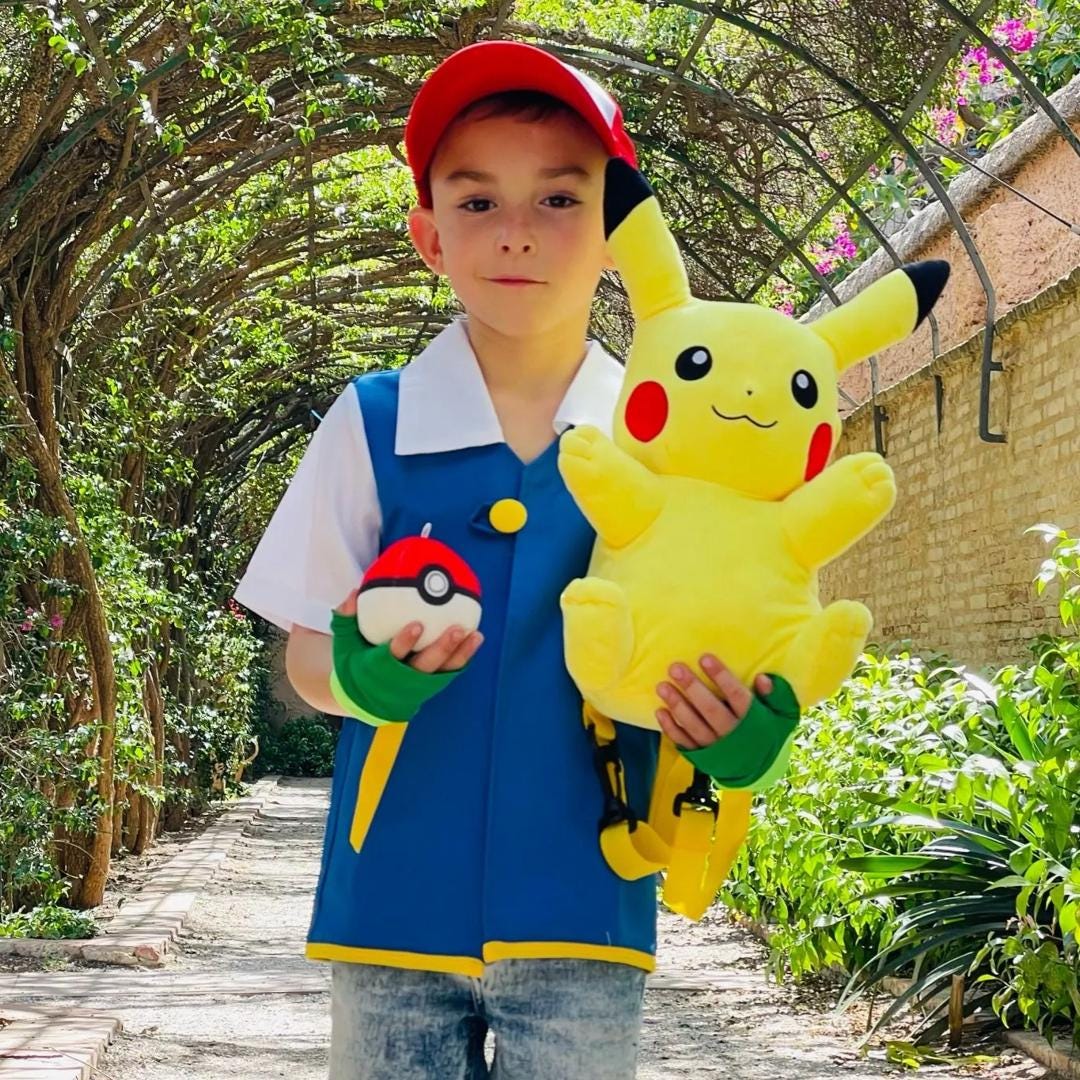 Bambino Vestito Pokemon Carnevale Cosplay Pikachu Vestito