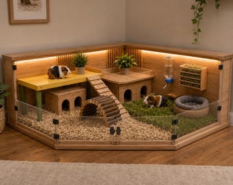 モルモット用コーナー型飼育小屋の設計図｜省スペース型モルモット用コンドミニアムDIY製作ガイド（PDF版）