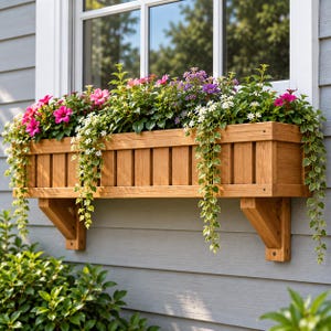 Modern Wooden Window Planter Box Plans, DIY Outdoor Flower Box (Digital Download)