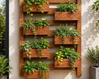 DIY houten verticale tuinplannen | Ruimtebesparende blauwdruk muurplanter (pdf-download)