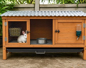 Projeto de gaiola para coelhos | Casinha de coelho moderna de madeira para fazer você mesmo