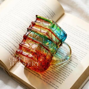 3D Painted Book Mug - Novelty Glass Cup for Book Lovers