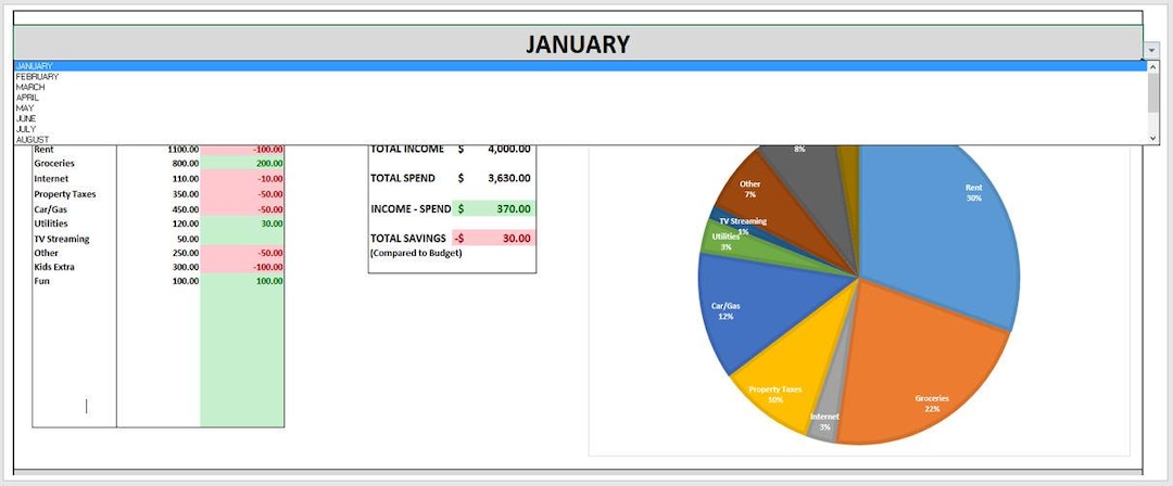 Simple Personal Budgeting Template - Etsy