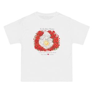 Mothers Day Shirt Gift, Red Floral Mom Tee, Family Love Shirt image 1