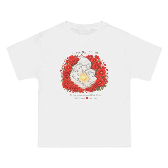 Mothers Day Shirt Gift, Red Floral Mom Tee, Family Love Shirt
