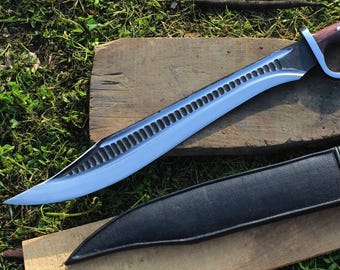 Machete de fantasía forjado a mano\ Espada\ Hoja única\ Mango de madera\ Cuchillo personalizado\ Supervivencia.