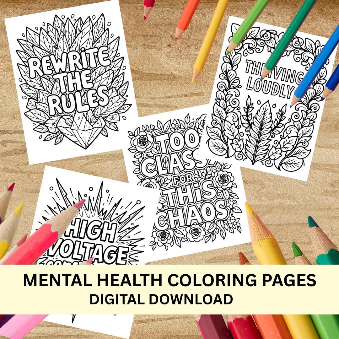 Motivational Quotes Coloring Book | Mental Health Therapy (PDF) - Etsy