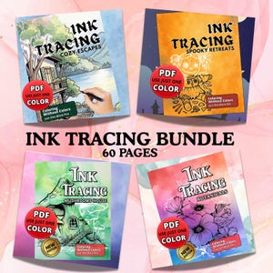 Ink Tracing Bundle | Cozy, Botanical, Gothic, Magical fairy House Designs (PDF PNG)