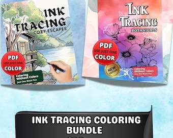Ink Tracing Bundle | Cozy moments & Botanical Designs (PDF PNG)