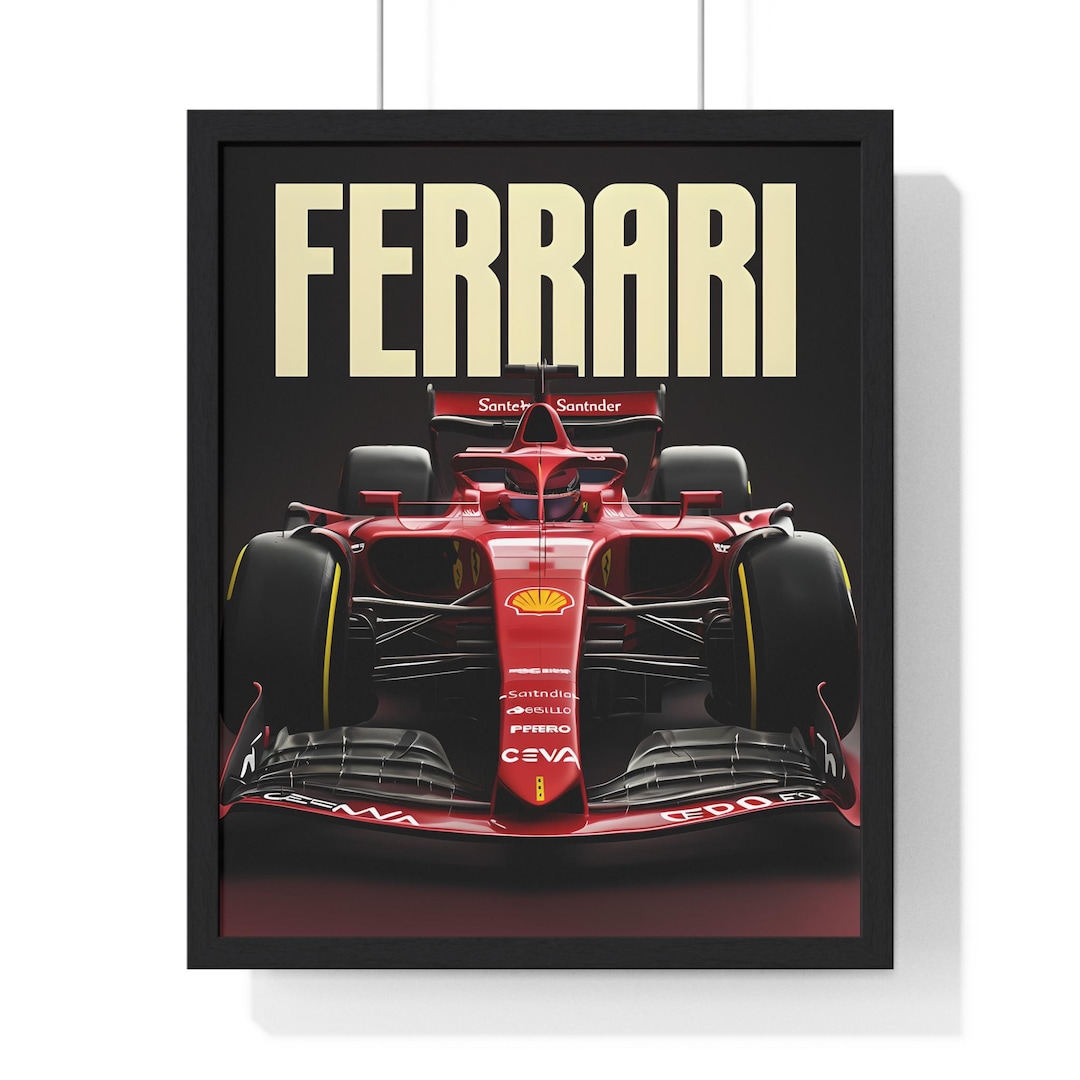 Ferrari F1 Race Car Poster | Vertical Framed Poster - Etsy