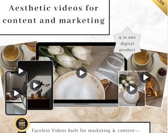 Plus de 1 000 vidéos d'esthétique neutre sans visage | Bobines de créateur de contenu | Clips marketing sur les réseaux sociaux | Téléchargement numérique à moins de cinq dollars