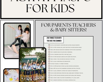 200 Summer Activities for Kids eBook, Screen-Free Fun, Printable & Digital Download, Creative Learning, Play Ideas