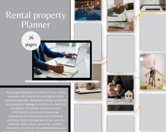 Rental Property Planner | Landlord Organizer, Tenant Tracker, Income & Expense Log, Property Management Journal