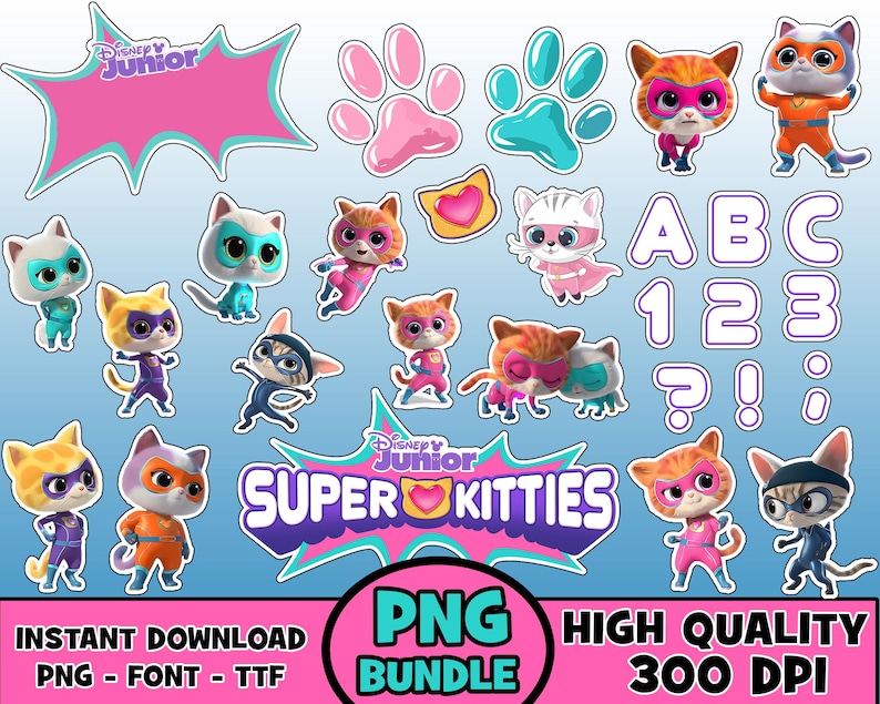 Instant Download Super Kitties Png and Svg Bundle - Digital File - Etsy