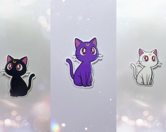 Sailor Moon Katzen Aufkleber | Luna, Artemis & Diana Chibi Anime