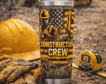 Descarga digital de envoltura para vaso de construcción / PNG de sublimación delgada de 20 oz para profesionales