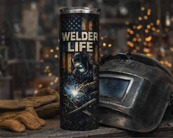 Envoltura para vaso delgado de 20 oz de Welder Life PNG / Descarga digital para sublimación