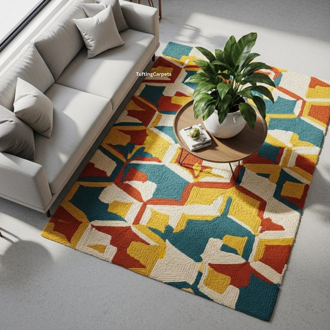 5x7 Rectangular Rugs 5x7 Rectangle Abstract Geometric Pattern Area Rug | Mid Century Modern ...