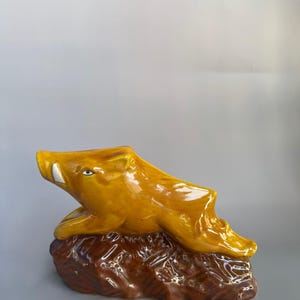 Japanese Ceramic Wild Boar Figurine | Handcrafted Symbol of Courage & Prosperity