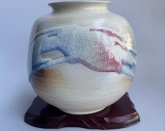 美濃焼　鈴木五郎　志野花入　26cm 志野花入 鈴木五郎著 |昭和・平成・令和 - Etsy 日本