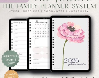 Muttertagsgeschenk | The Juggle Familienplaner 2026 | Verlinktes PDF | GoodNotes | Bekanntheit