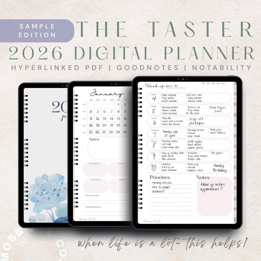 Digital Planner 2026 | Hyperlinked PDF Planner | iPad Planner ...
