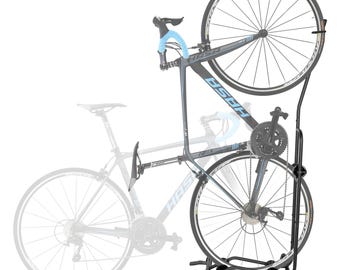 Soporte vertical para bicicletas con CD - Estacionamiento vertical y horizontal en el suelo - Ruedas de hasta 29"