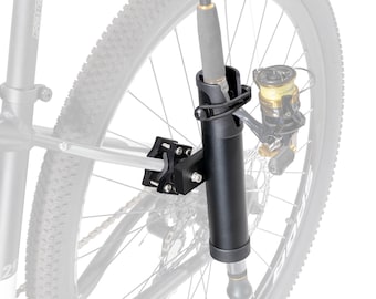 Soporte para caña de pescar CyclingDeal para bicicleta, fabricado en aleación de aluminio de alta calidad / Diseño totalmente ajustable / Soporte seguro para caña de pescar para bicicleta