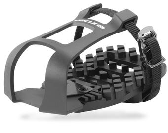 Adaptadores de pedales para bicicleta de ejercicio en interiores Venzo Toe Clips Cage compatibles con pedales de bicicleta Peloton - Correas de pedales Delta Look para clip de pie