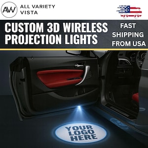 Custom Car Door Lights – Personalized LED Door Projector – Upload Your Logo or Design - Fast Delivery  From the US