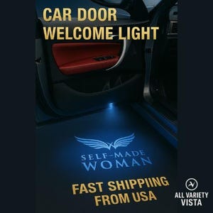 Luces de puerta de coche prefabricadas – 2 luces LED para charcos – Envío el mismo día a EE. UU. – Diseños variados