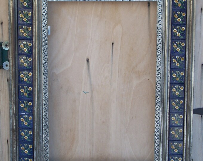 Vintage PUNCHED MEXICAN TIN Frame Tin Frame From Mexico Vintage Frame