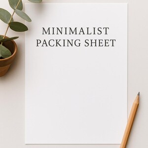 Minimalist Packing Checklist Printable | Travel Packing List | Vacation ...